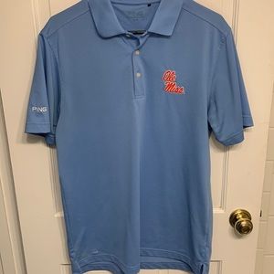 PING Ole Miss baby blue polo size medium